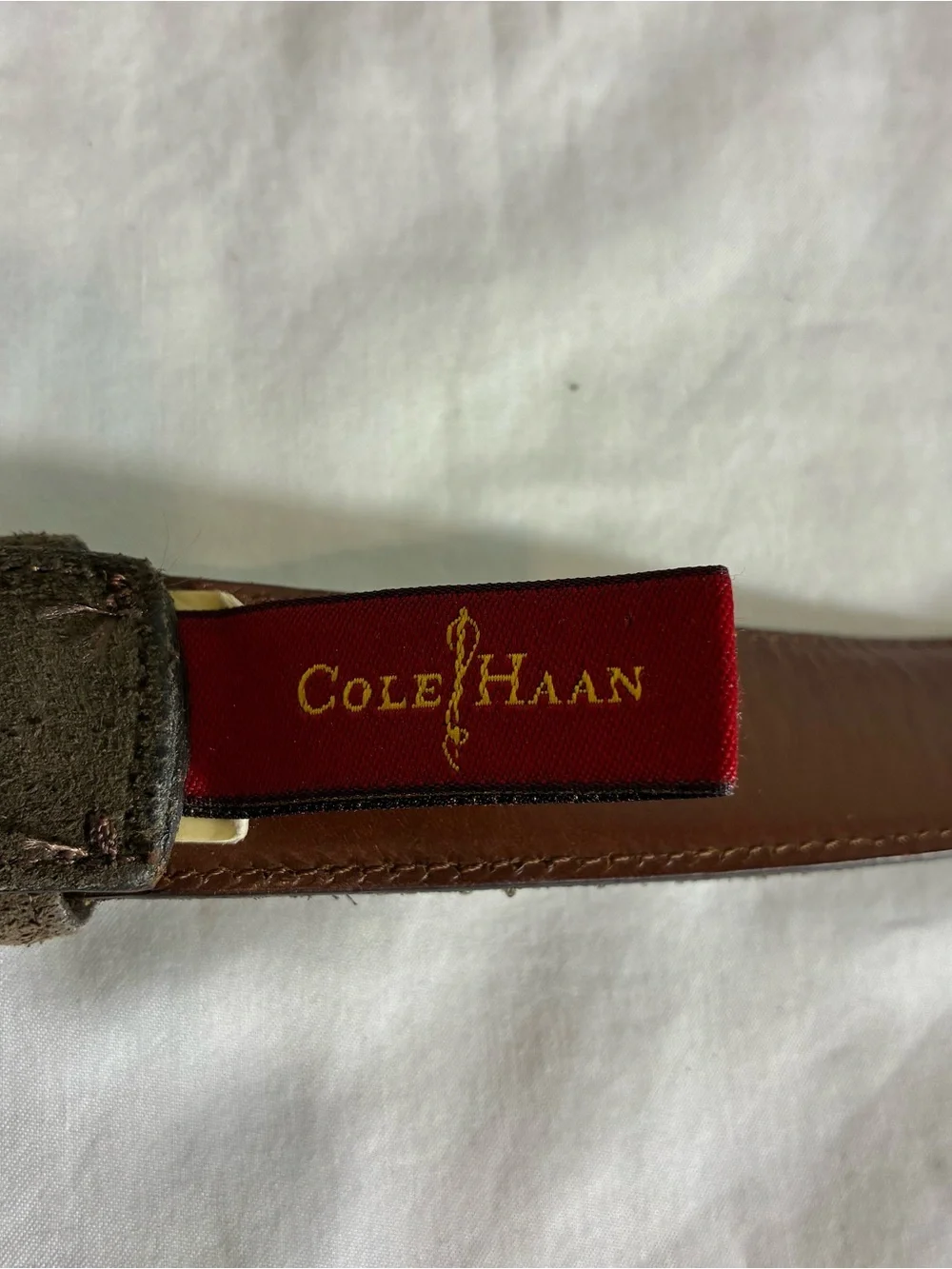 Cole Haan Womens belt leather suede brown sz 34